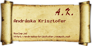 Andráska Krisztofer névjegykártya