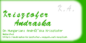 krisztofer andraska business card